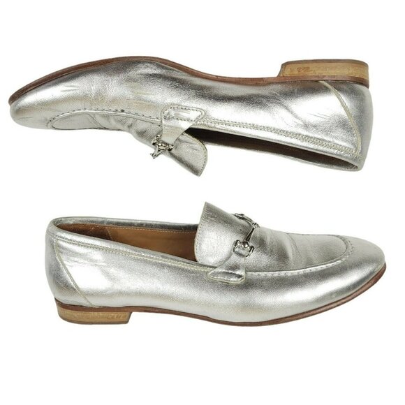 Navyboot Switzerland Silver MADE IN ITALY Horsebit Oxford Penny Loafers Size 39 - Picture 7 of 11